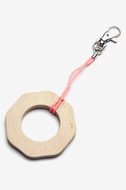 Obwarzanek shaped key ring (neon pink)