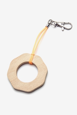 Obwarzanek shaped key ring (neon orange)