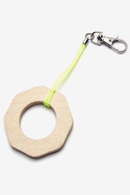 Obwarzanek shaped key ring (neon yellow)